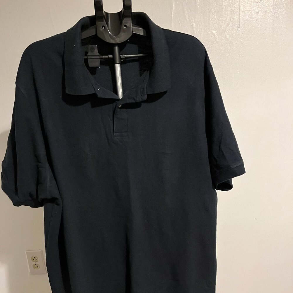 Harbor Bay Big Men Black Polo Style Shirt 4XLT